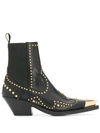 Versace Studded Ankle Boots In Black