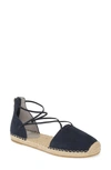 Eileen Fisher Lace D'orsay Flat Suede Espadrilles In Midnight Suede
