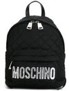 Moschino Quilted Backpack In Black