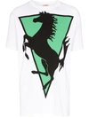 Raf Simons Prancing Horse Oversized T-shirt In White,green,black