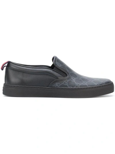 Gucci Men's Dublin Logo Slip-on Sneakers In Black