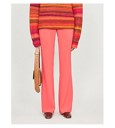 Altuzarra Serge Flared High-rise Woven Trousers In Coral