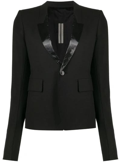 Rick Owens Single-breasted Stretch-woven Blazer In Black