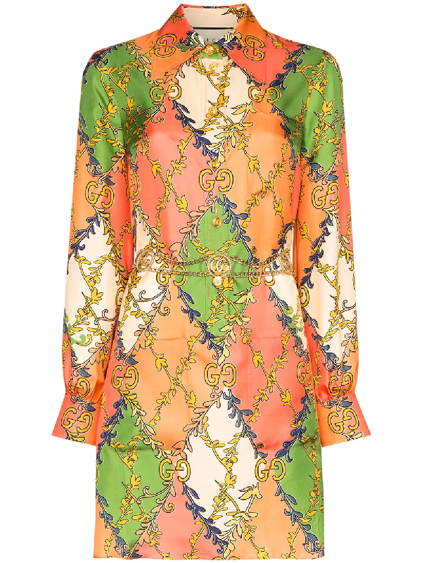 orange gucci dress