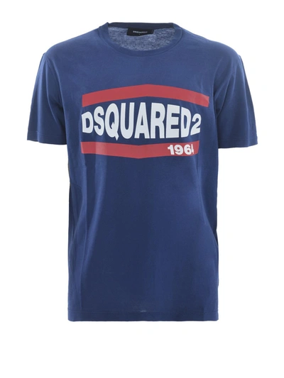 Dsquared2 Blue Logo-print Cotton T-shirt
