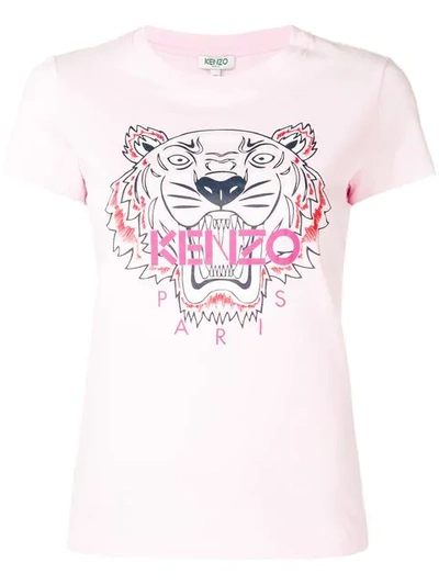 Kenzo T-shirt Mit Tiger-print In Pink