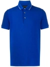 Emporio Armani Blue Piqué-cotton Polo Shirt