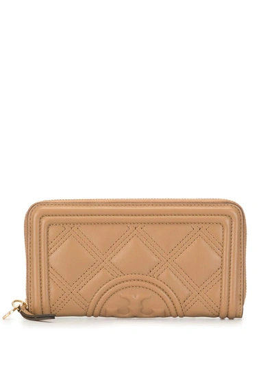Tory Burch Fleming Quilted Leather Continental Wallet In Tiramisu