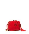 Tory Burch Mcgraw Mini Leather Crossbody Camera Bag In Red