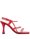 Proenza Schouler Square-toe Leather Sandals In Red