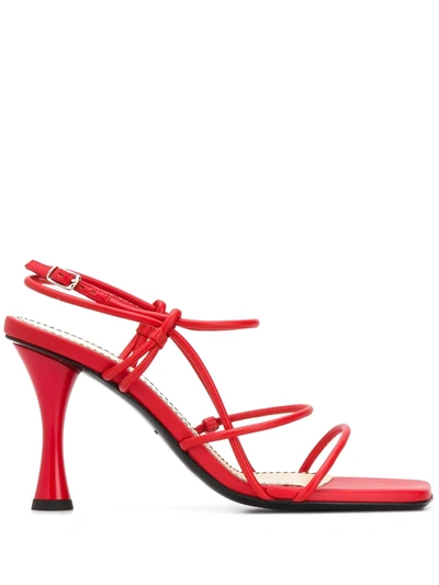 Proenza Schouler Square-toe Leather Sandals In Red