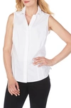 Foxcroft Taylor Sleeveless Non-iron Stretch Shirt In White