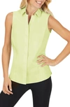 Foxcroft Taylor Sleeveless Non-iron Stretch Shirt In Lime Fizz