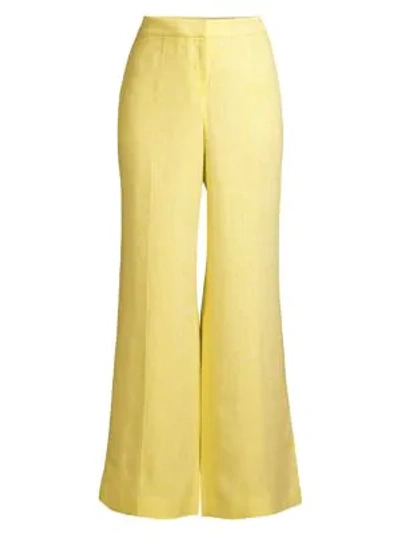 Lafayette 148 Dalton Silk & Wool Wide-leg Pants In Quince