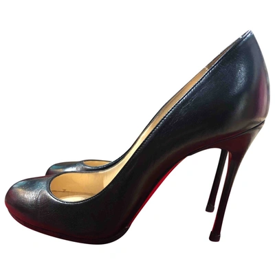 Pre-owned Christian Louboutin Fifi  Leather Heels In Black