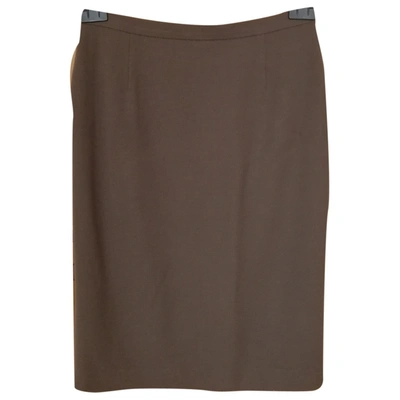 Pre-owned Giorgio Armani Wool Mid-length Skirt In Brown