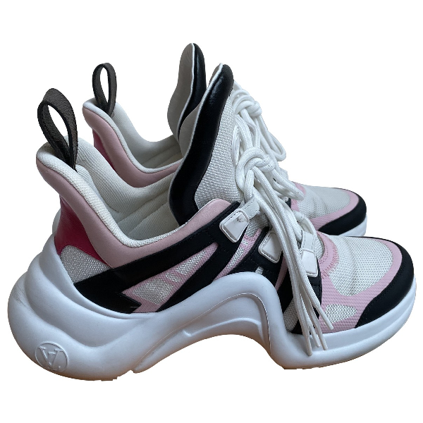 Pre-Owned Louis Vuitton Archlight Pink Cloth Trainers | ModeSens