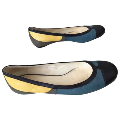 Pre-owned Pedro Garcia Leather Ballet Flats In Multicolour