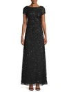 Adrianna Papell Sequin Embellished Gown In Black