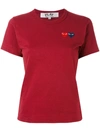 Comme Des Garçons Play Slim-fit Heart Patch T-shirt In Burgundy