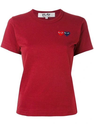 Comme Des Garçons Play Slim-fit Heart Patch T-shirt In Red