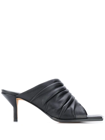 3.1 Phillip Lim Women's Georgia Ruched Leather Mules In Black