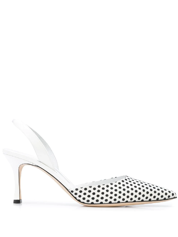 black and white slingback pumps
