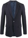 Dolce & Gabbana Single-breasted Embroidered-logo Blazer In Blue