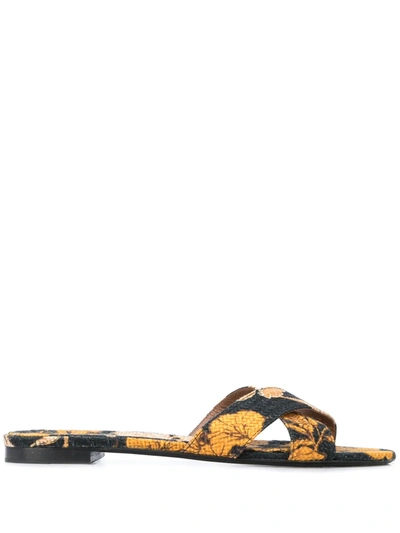 Tabitha Simmons Lassie Floral-print Sandals In Black