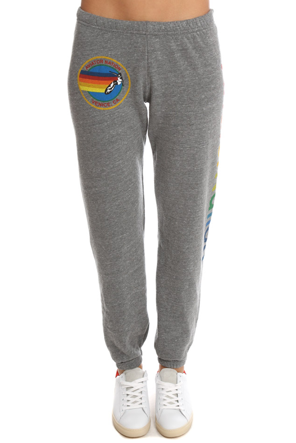 Aviator Nation Women's Sweatpants In Heather Grey | ModeSens