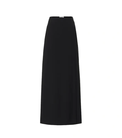Valentino Wool And Mohair-blend Maxi Skirt In Black