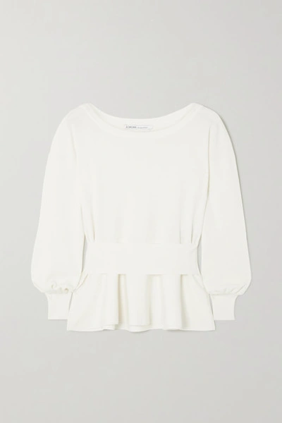 Agnona Wool-blend Peplum Sweater In White