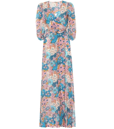 Dodo Bar Or Kate Floral-print Cotton-voile Wrap Maxi Dress In Flower Cream