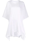 Mm6 Maison Margiela Oversized Asymmetric Cotton-jersey Dress In White