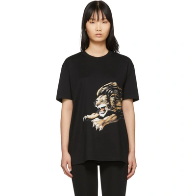 Givenchy Leo Oversized Embroidered Printed Cotton-jersey T-shirt In 001 Black