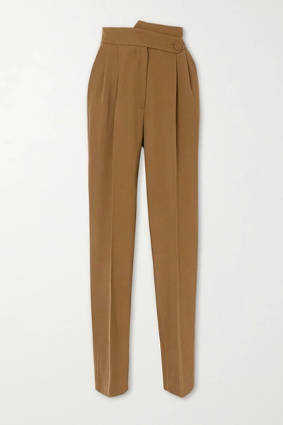 Petar Petrov Herve Pleated Wool-twill Tapered Trousers In Green