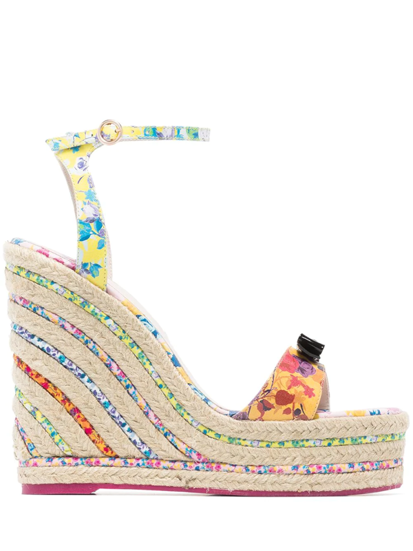 orange espadrille wedge sandal