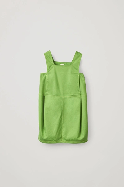 Cos Kids' Organic Cotton Apron Dress In Green