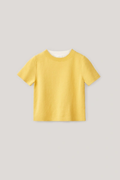 Cos Kids' Two-colour Organic Cotton Top In Yellow