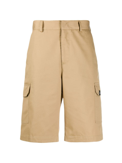 Msgm Knee-length Cargo Shorts In Brown