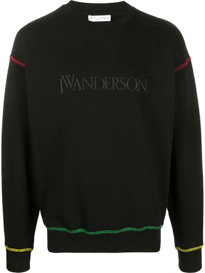Jw Anderson Jwa Logo Embroidery Sweatshirt In Black