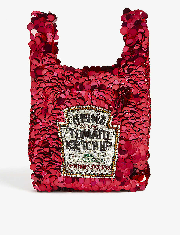 Anya Hindmarch Heinz Ketchup Mini Sequin Tote | ModeSens