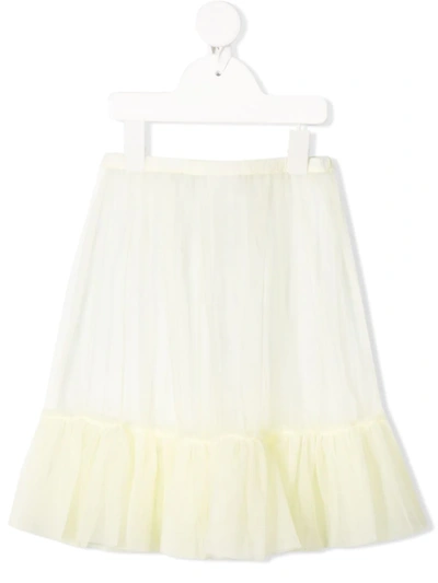 Il Gufo Kids' Tiered Tulle Skirt In Yellow