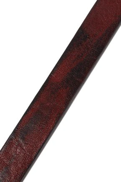 Iro Saba Cracked-leather Belt In Claret