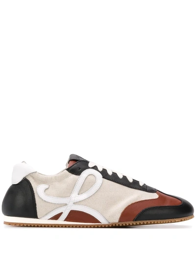 Loewe Ballet Runner Canvas And Leather Trainers In Mutlicolor