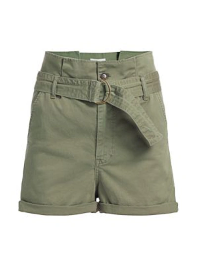Frame Safari Belted Shorts In Washed Od