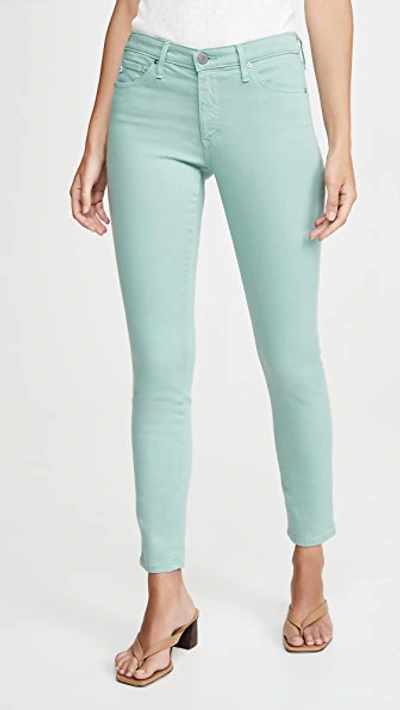 Ag Prima Mid-rise Cropped Skinny Jeans In Mint Jade