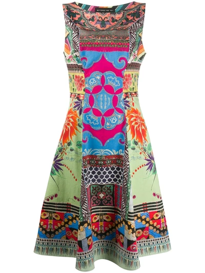 Etro Flared Printed Cotton-blend Broadcloth Dress In Multicolour