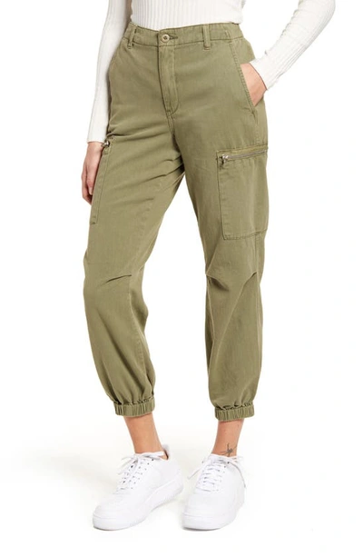 Blanknyc High Waist Garment Dyed Twill Cargo Jogger Pants In Lost In Translation