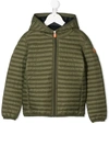 Save The Duck Kids' Military Green Jacket For Boy With Iconic Logo